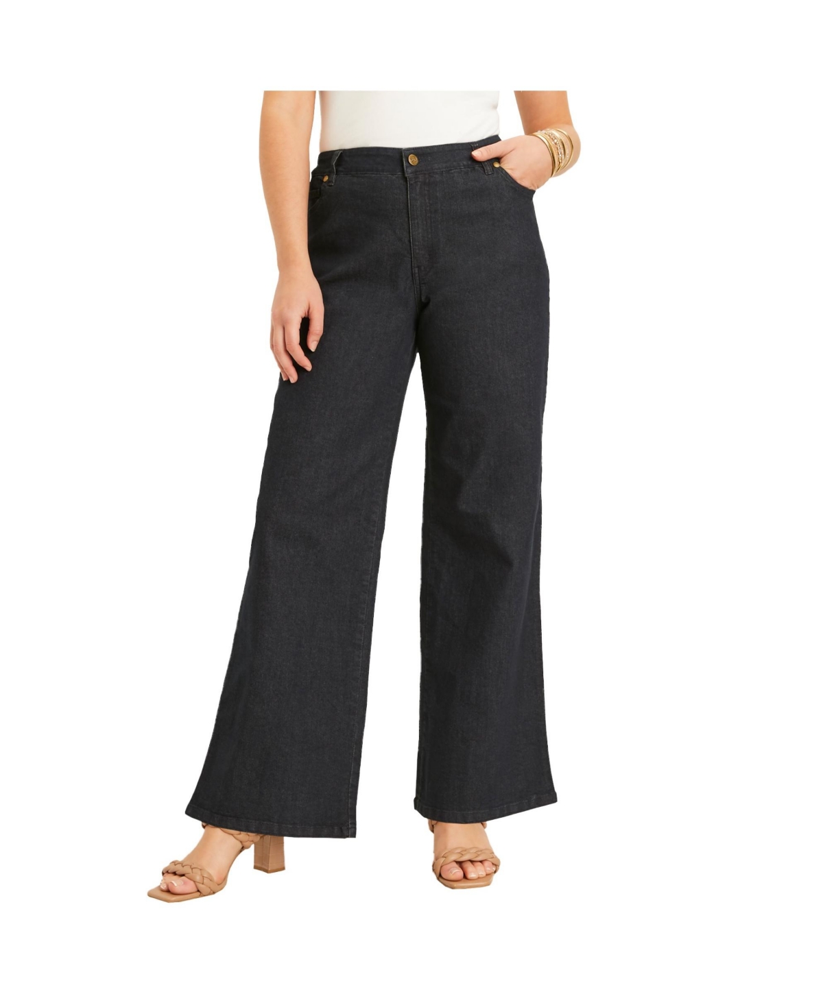 June + Vie Plus Size June + Vie June Fit Wide-Leg Jeans