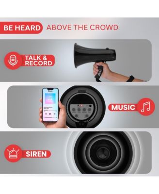 Portable Megaphone with Siren, 20 Watt Power, Aux Input for MP3, Automatic Siren, Lightweight
