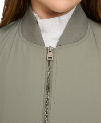 Trendy Plus Size Lightweight Zip-Front Bomber Jacket