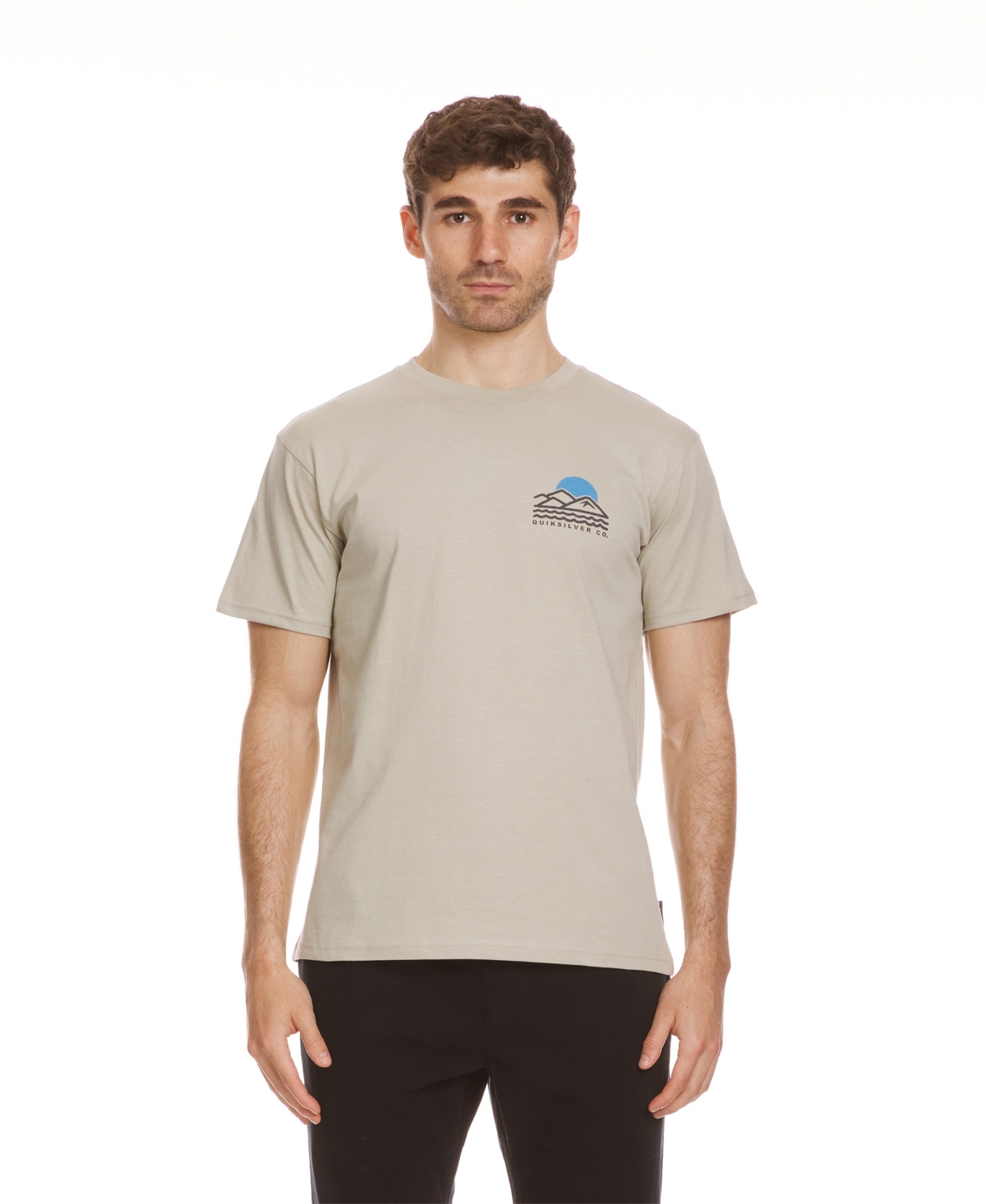 Quiksilver Men's Blue Lines Short Sleeve T-shirt In Pale Aloe
