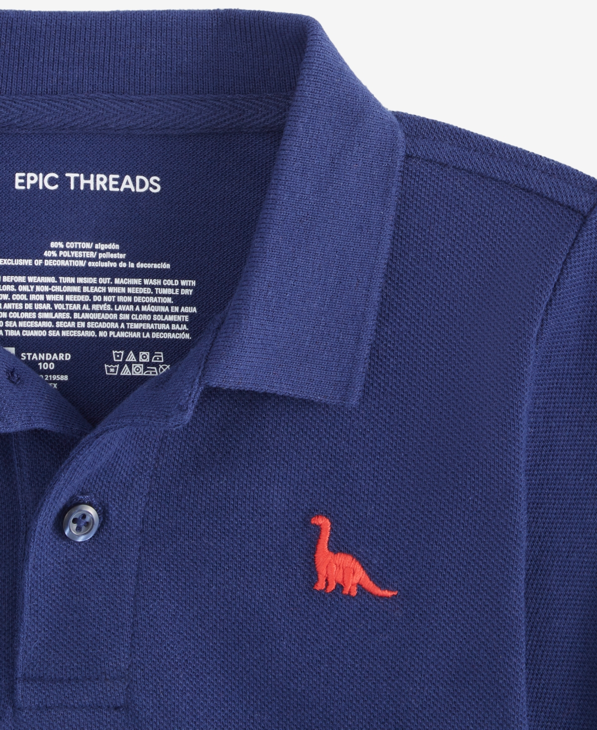 MACY'S EPIC THREADS TODDLER BOYS SOLID DINO POLO SHIRT, EXCLUSIVELY AT MACY'S 