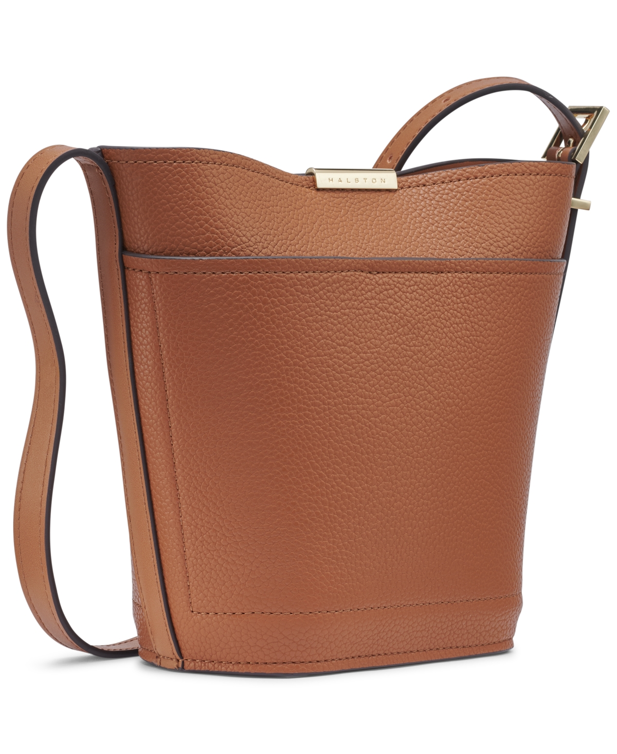 Shop Halston Jagger Medium Bucket Bag In Oak