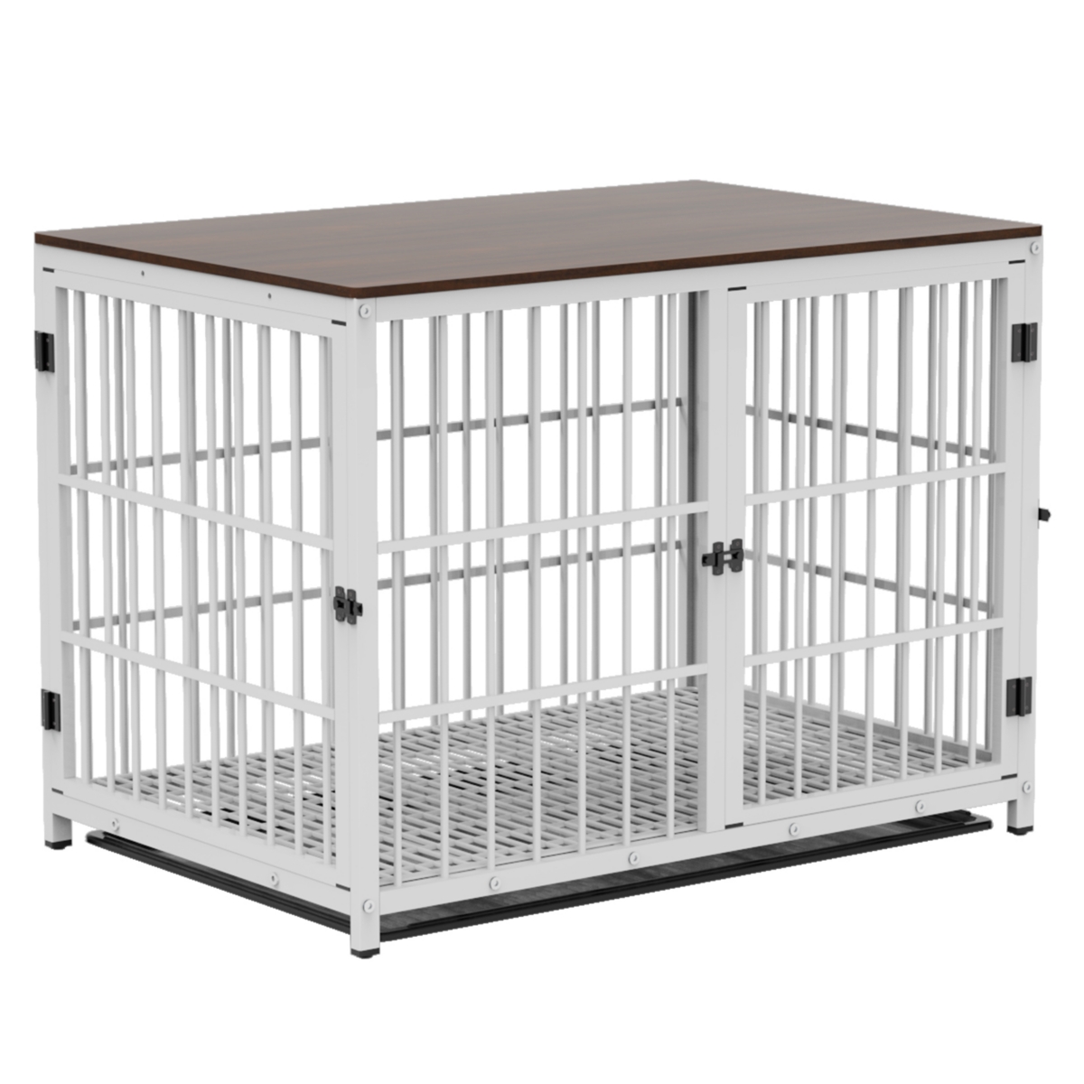 Wooden Dog Crate End Table Pet Kennel Cage Furniture - White