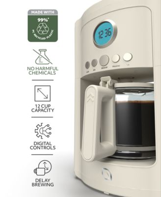 12 Cup Coffee Maker – Programmable Brewing Options with Timer, Beautiful Design, Glass Pot
