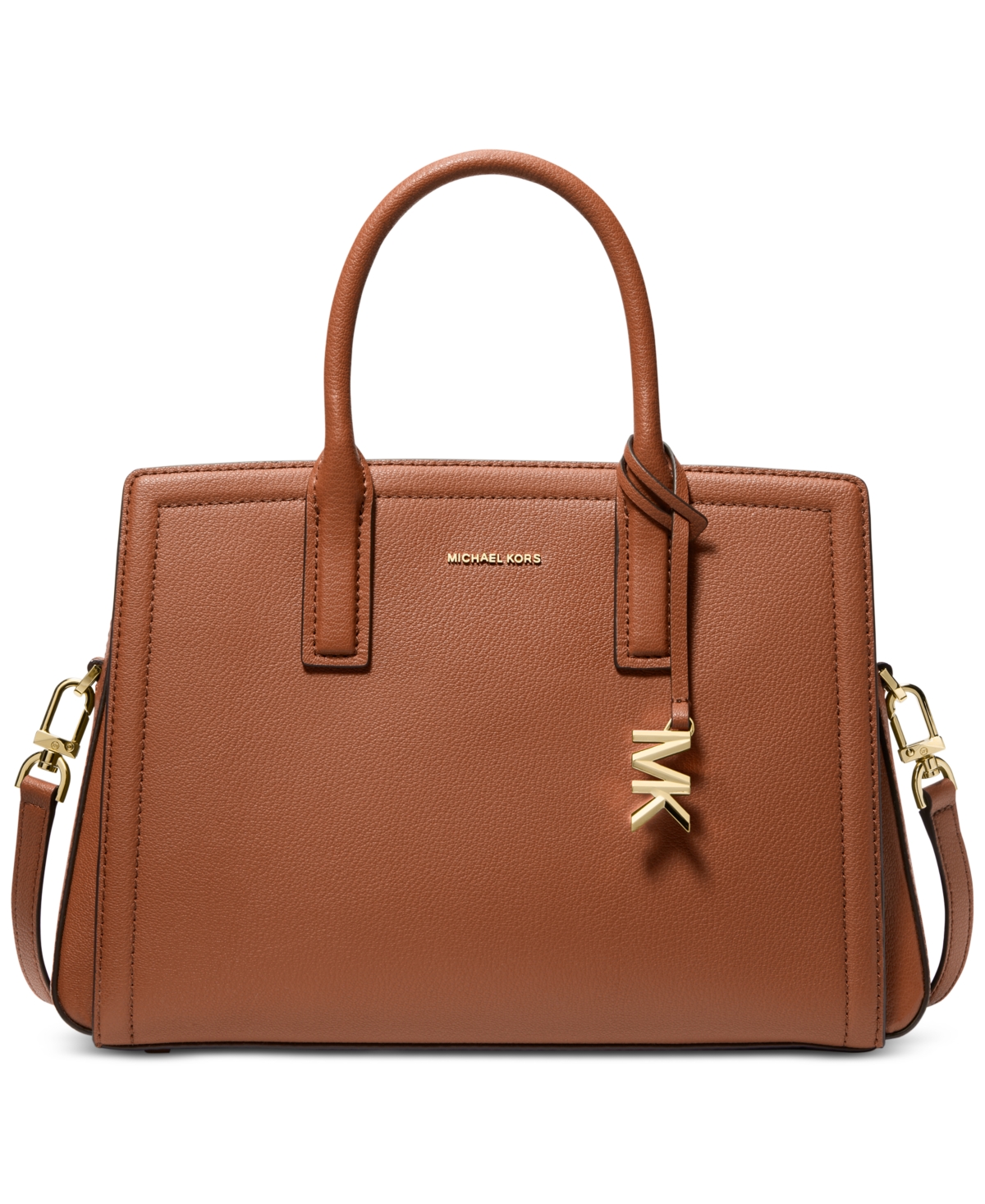 Michael Kors Michael  Laila Medium Leather Satchel In Luggage