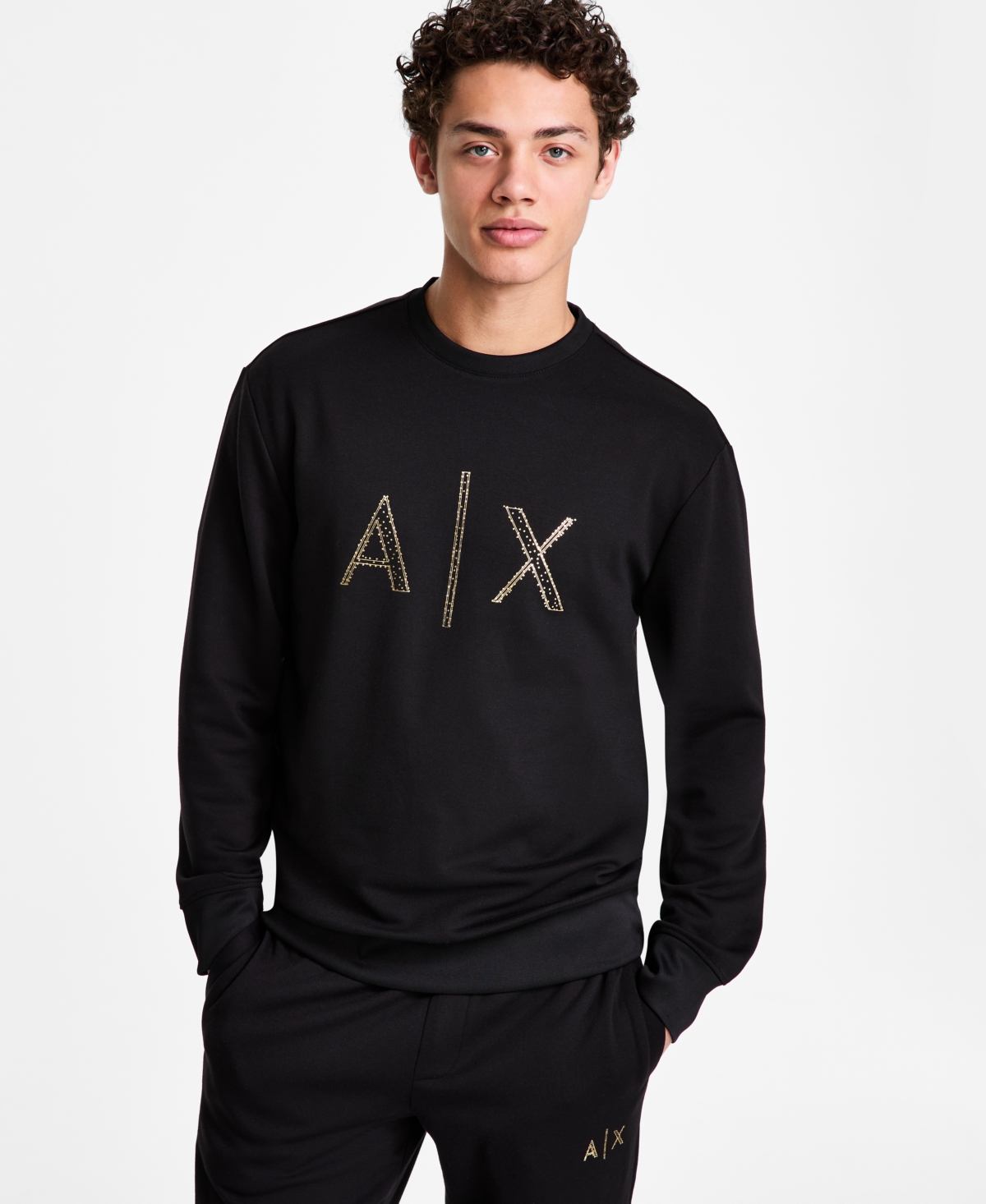 A|X Armani Exchange Men's Stud Logo Sweatshirt