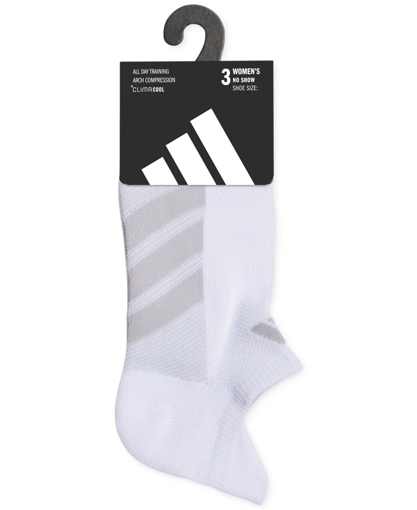 Носки Training, невидимые под одеждой — adidas, цвет: Белый / Прозрачный серый — фото 2