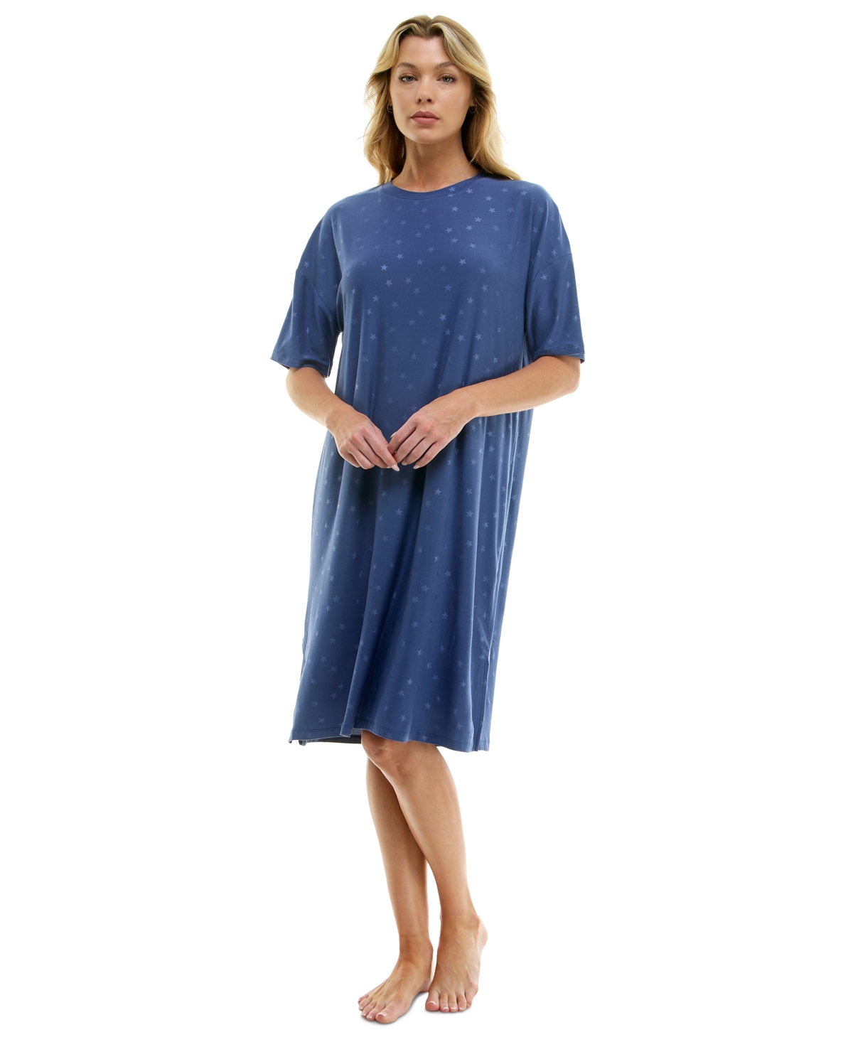 ROUDELAIN WOMEN'S PRINTED SHORT-SLEEVE SLEEPSHIRT