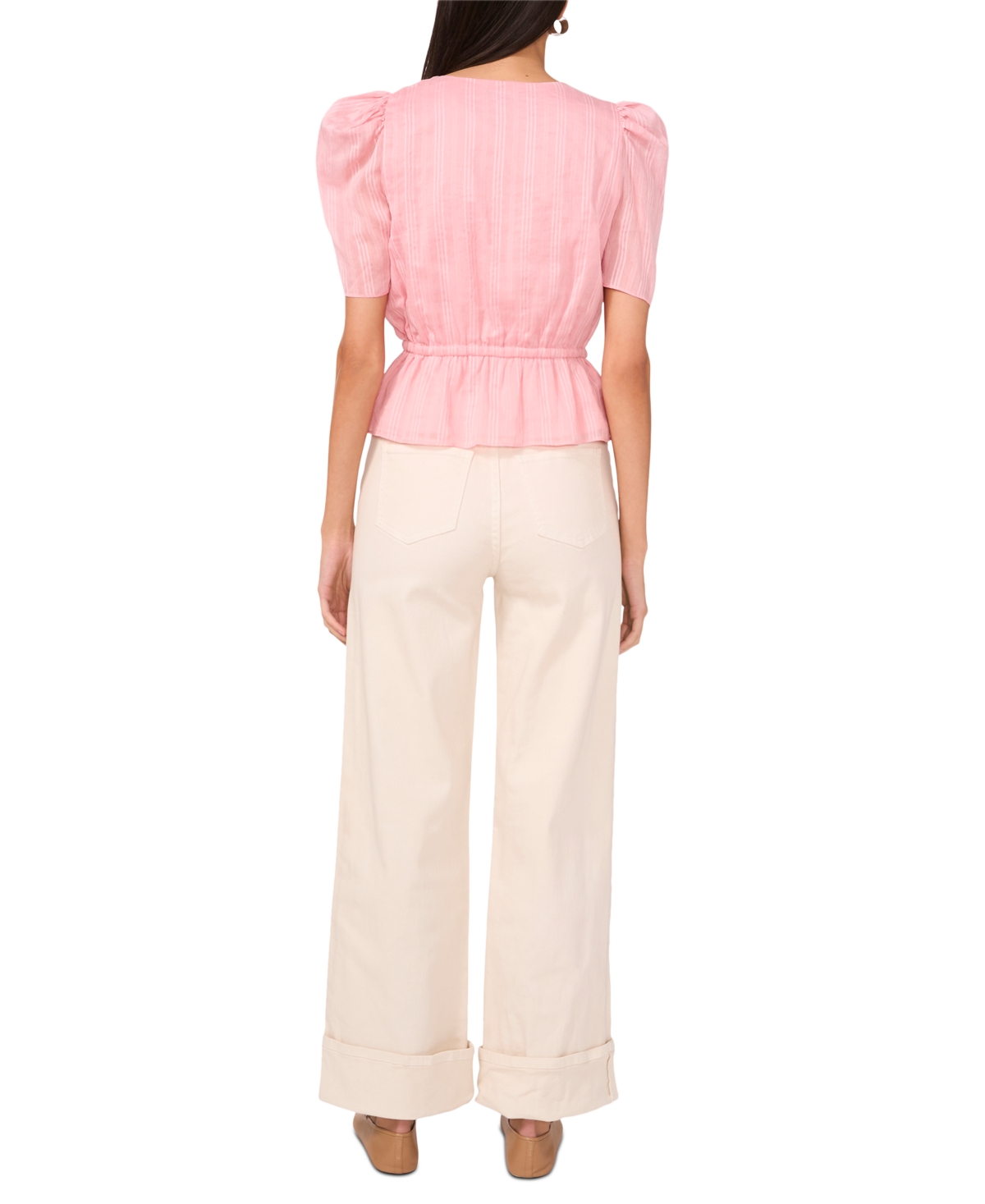 1.state Peplum Silk-blend Top