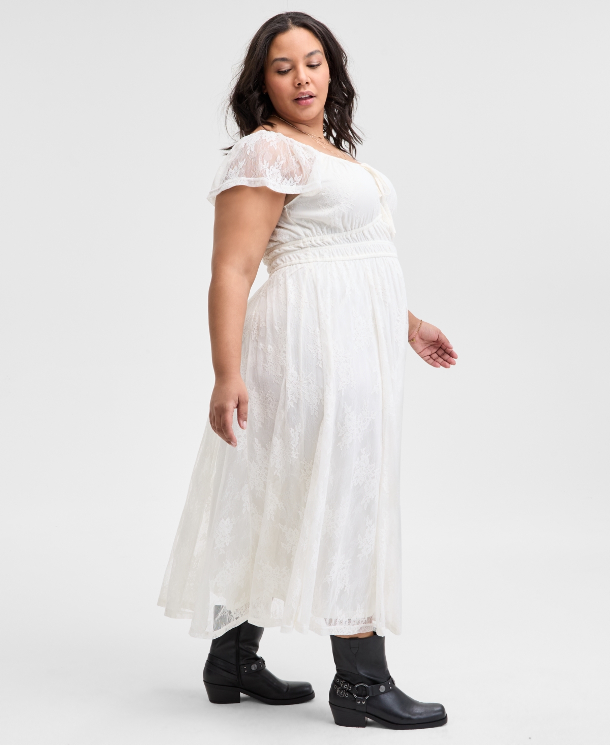 AND NOW THIS TRENDY PLUS SIZE LACE MAXI DRESS, EXCLUSIVELY AT MACY'S 