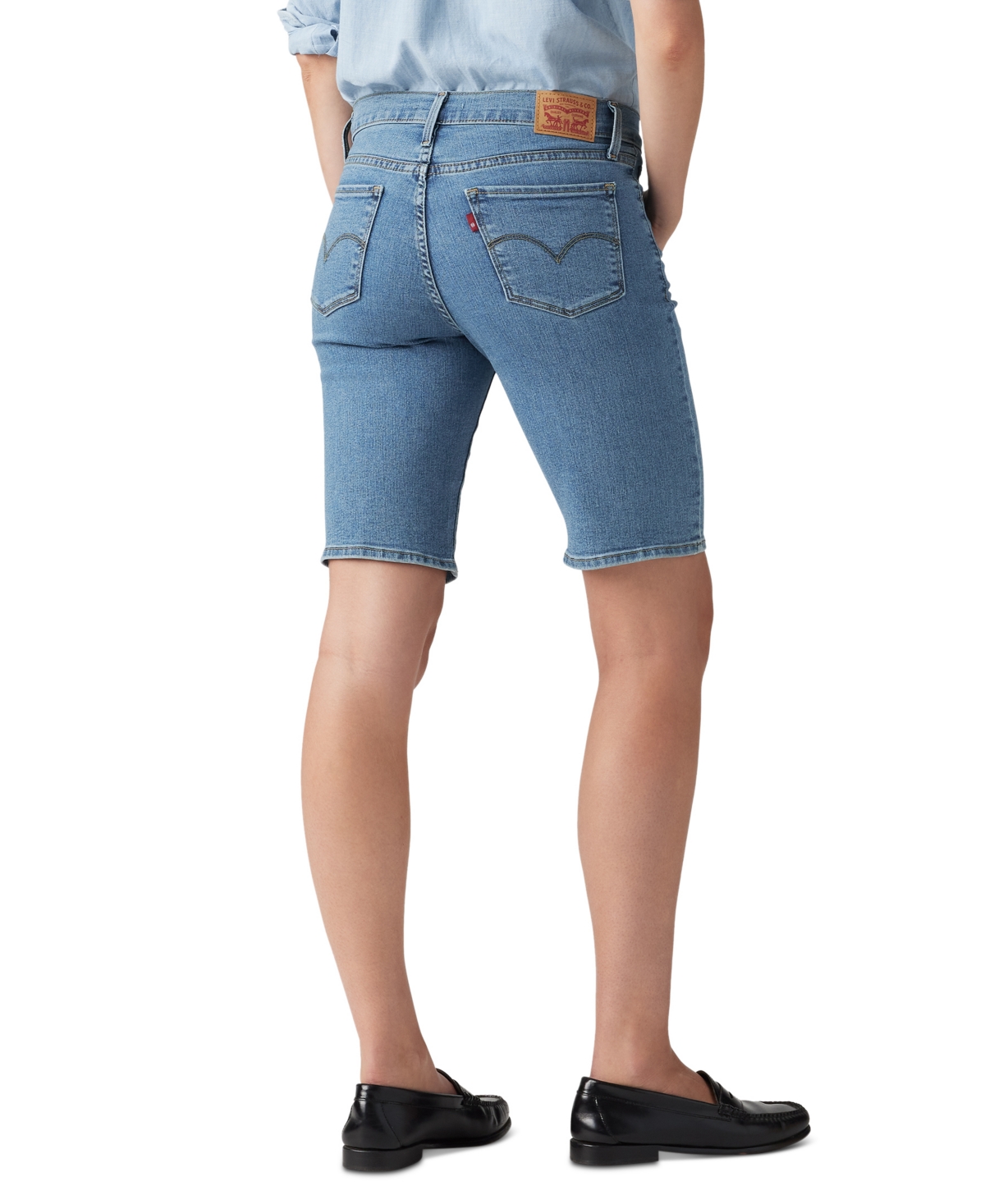 Levi's Women's Mid-rise Shaping Bermuda Shorts In Camp Denim Short