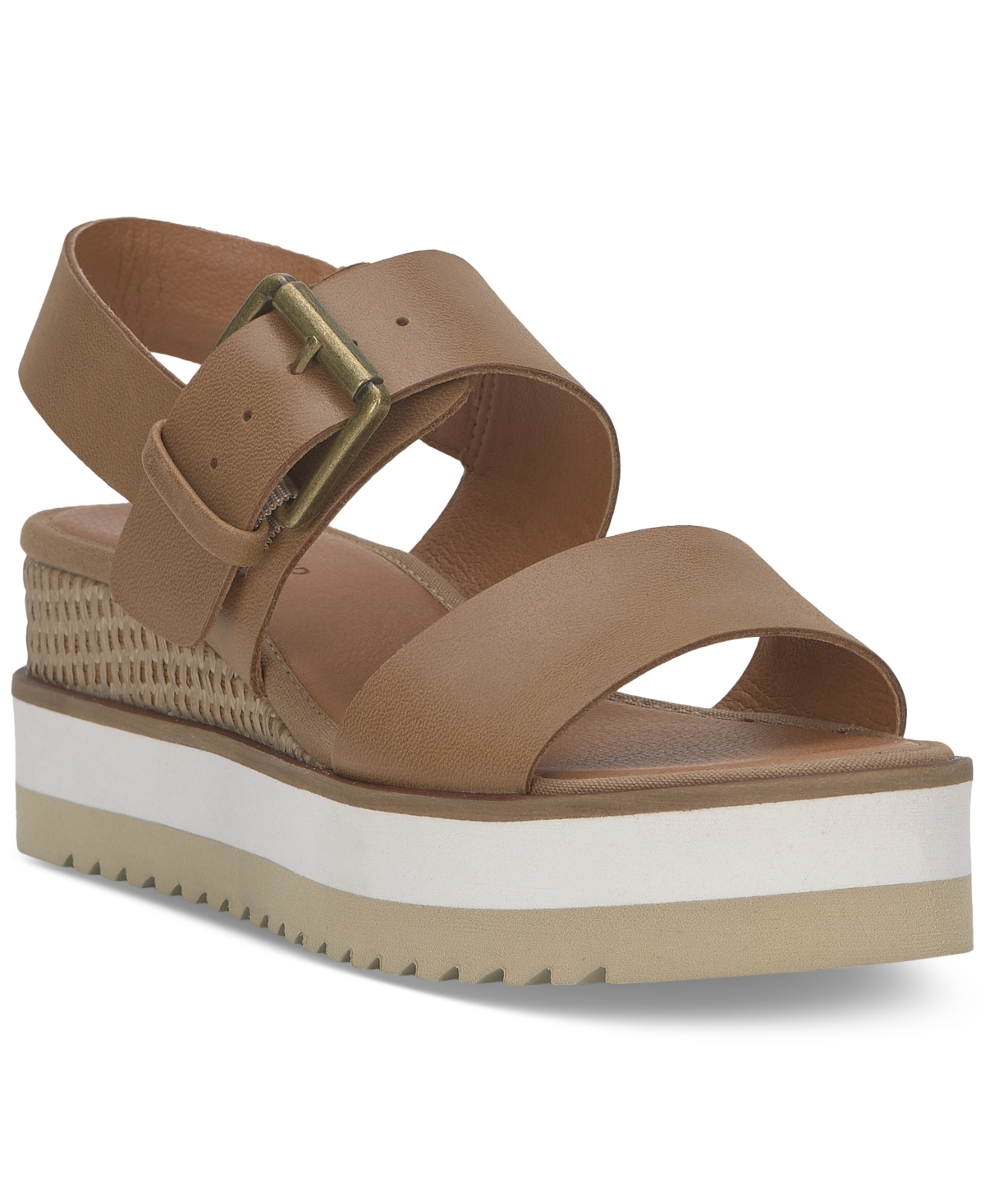LUCKY BRAND WOMEN'S TUROMA DOUBLE BAND FLATFORM SANDALS 