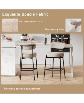 Bar Stools Set of 3, 27 Inches Counter Height Kitchen Bar Stools with Back, Modern Metal Tall Bar Stools for Kitchen Island