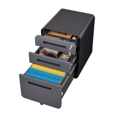 3 Drawer Mobile File Cabinet Under Desk Office Versatile Storage Cabinet for Legal/Letter/A4 Files, 5 Wheel Design Anti-Tilting