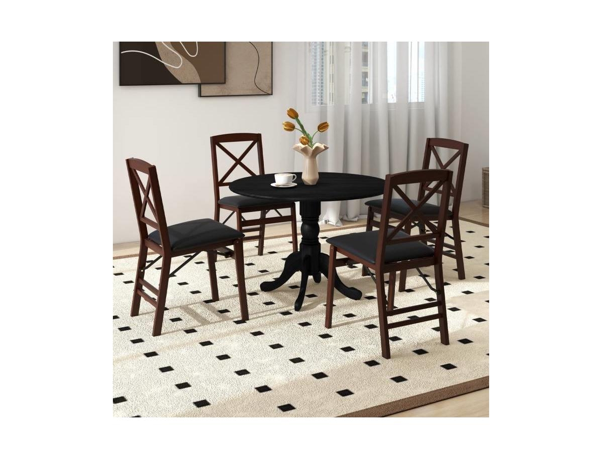 Slickblue Solid Wood 40-inch Round Kitchen Dining Table - Rustic Farmhouse