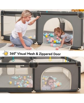 Baby Playpen, 71x59'' Extra Large Baby Playard, Kids Activity Center with Anti-Slip Base, Safety Play Yard for Infants Toddlers