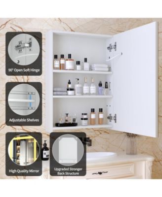 20"x28" Medicine Cabinet with Lights,Medicine Cabinet Mirror,Medicine Cabinets for Bathroom