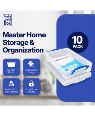 4L Storage Container with Lid and Clip Lock Handles, (10 Pack)