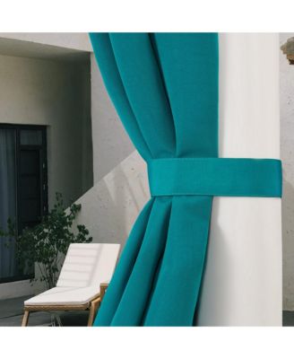 Outdoor Cabana Solid UV Protected Privacy Tab Top Curtain Panel, 52"x108"