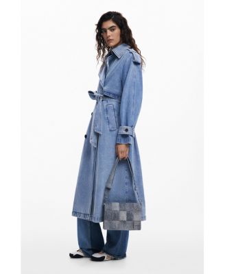 Women's Medium braided denim-effect bag