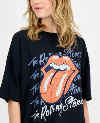 Juniors' Rolling Stones Graphic Oversized Tee