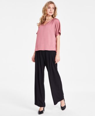 Bar III Women's Satin V-Neck Blouse, Exclusively at Macy's