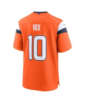 Big Boys and Girls Bo Nix Orange Denver Broncos Team Game Jersey