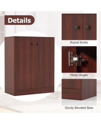 2-Door Modern Floor Storage Cabinet with 3-Tier Shelf