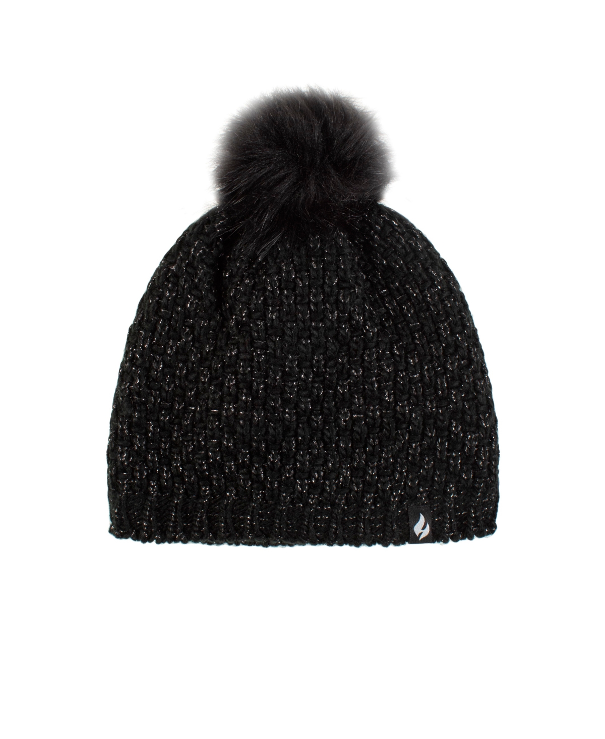 Heat Holders Corsica Basket Weave Pom-pom Hat In Black
