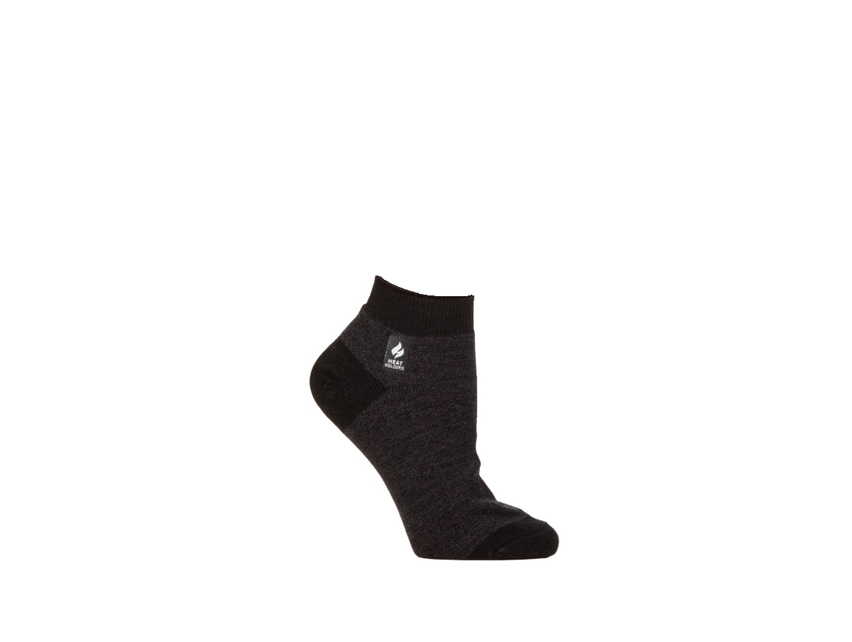 Heat Holders Ultra Lite Magnolia Twist Ankle Socks In Black,charcoal