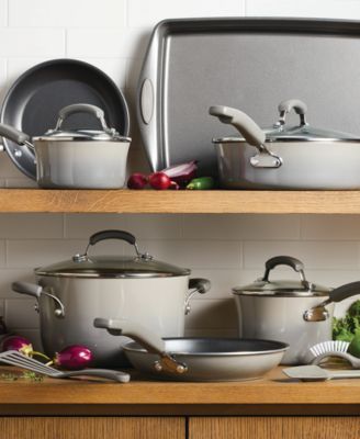 Classic Brights Hard Enamel Aluminum Nonstick Cookware Set, 14-Piece