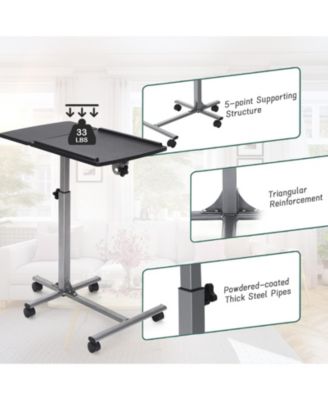 Adjustable Angle Height Rolling Laptop Table