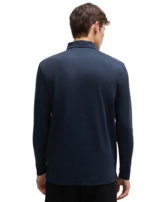 Men's Embroidered Logo Long Sleeve Polo