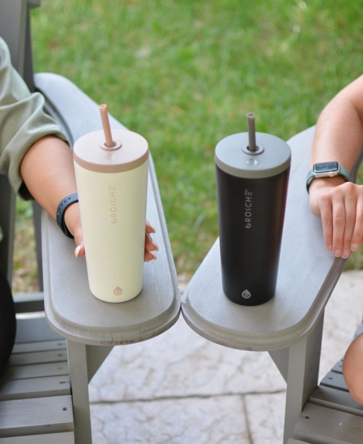 Grosche Jasper 23 oz Insulated Tumbler With Straw In Graphite Black
