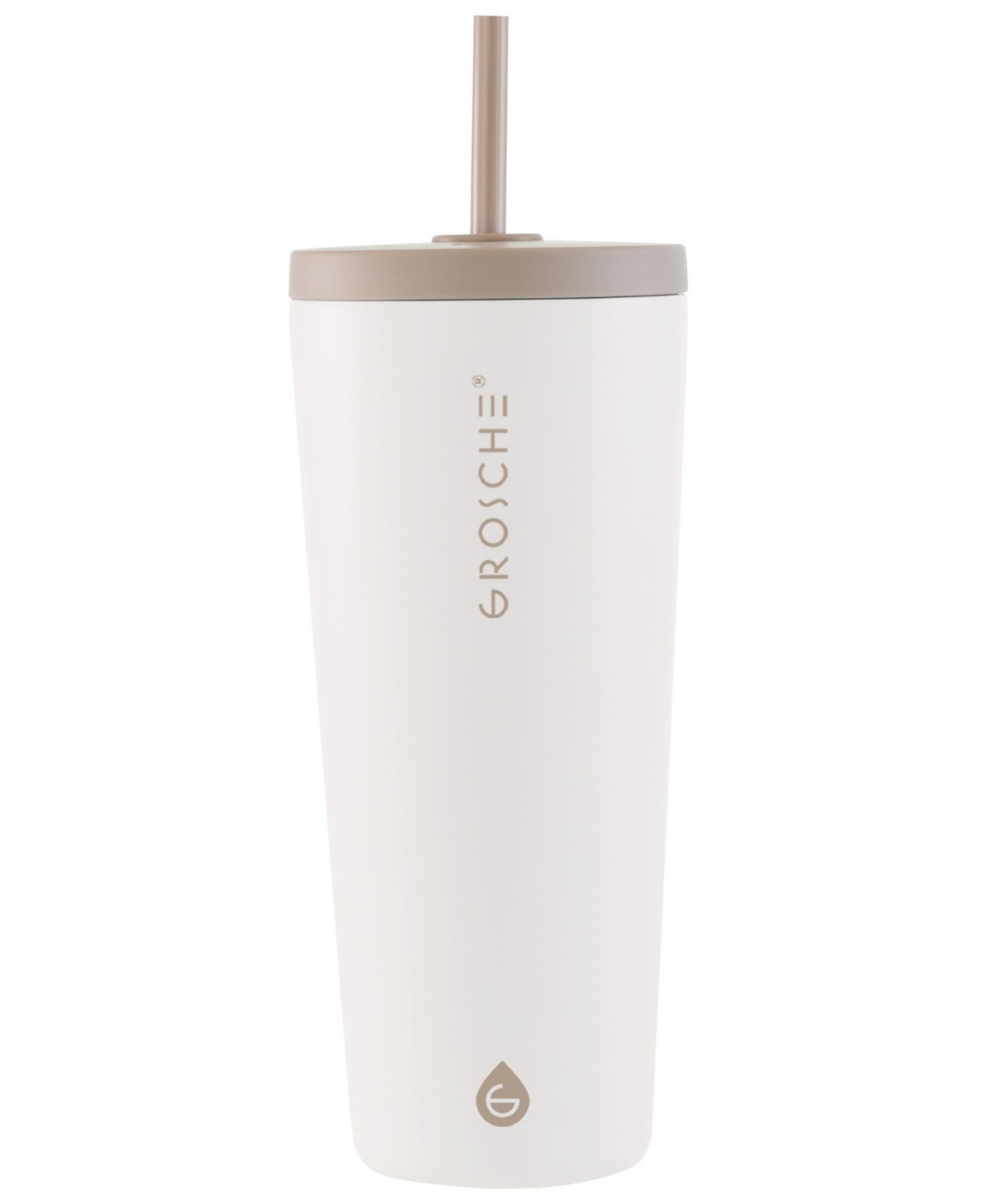 Grosche Jasper 23 oz Insulated Tumbler With Straw In Cream White