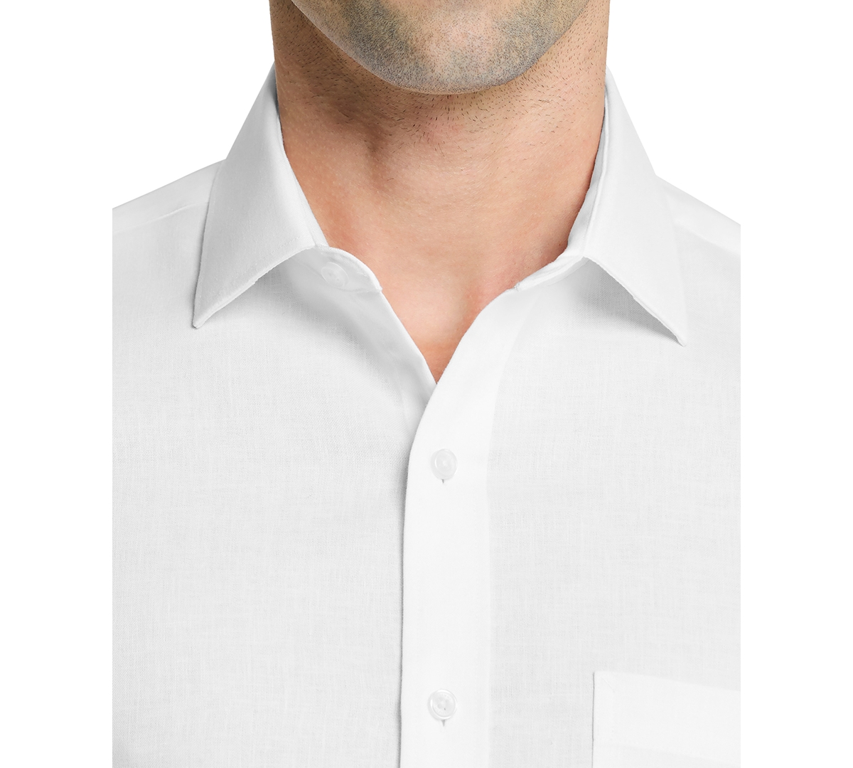 Shop Tommy Hilfiger Mens Regular Fit Linen Dress Shirt In White