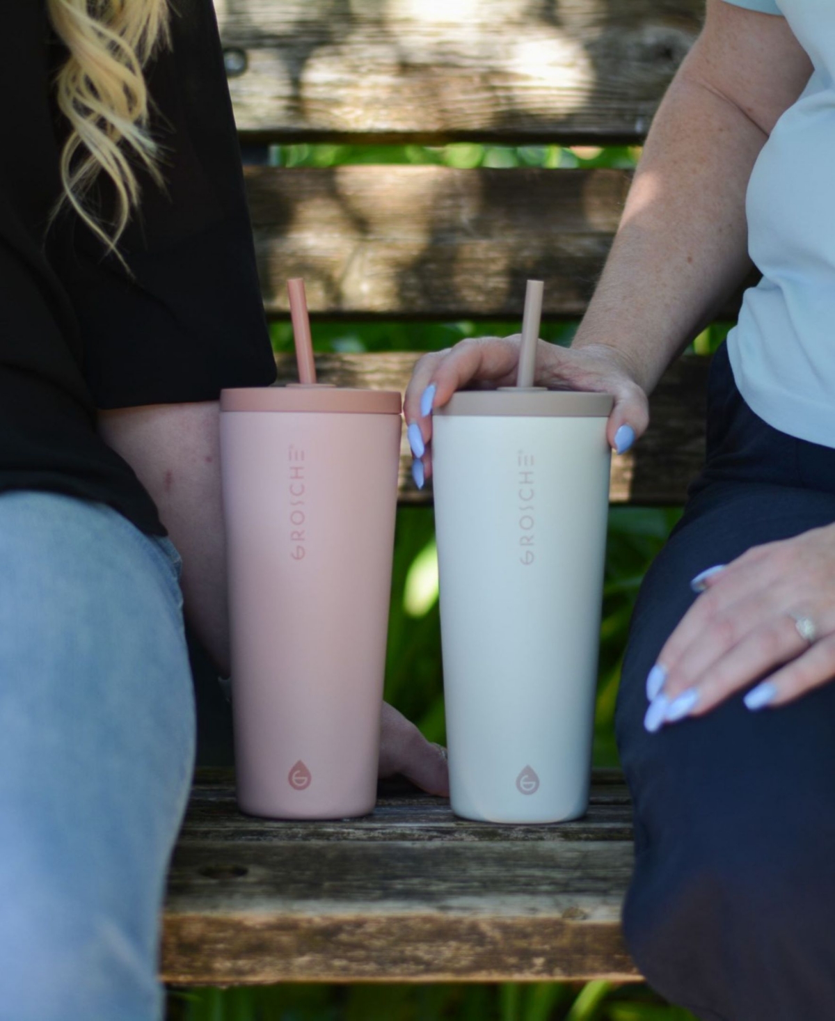 Grosche Jasper 23 oz Insulated Tumbler With Straw In Peach Rose Pink