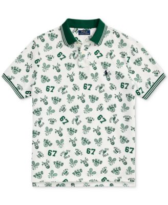 Men's Classic-Fit Print Mesh Polo Shirt