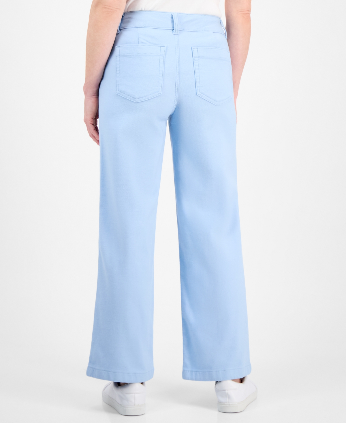 STYLE & CO PETITE MID-RISE DOBBY TWILL WIDE-LEG PANTS, EXCLUSIVELY AT MACY'S 