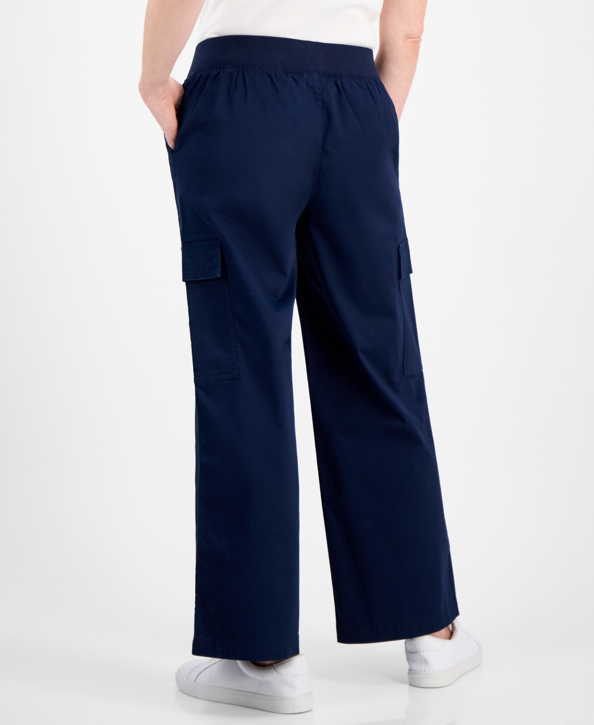 STYLE & CO PETITE WIDE-LEG PULL-ON CARGO PANTS, EXCLUSIVELY AT MACY'S 