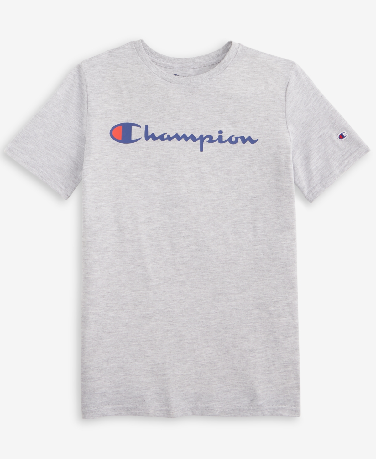 Champion Big Boys Signature Logo T-shirt In Heather Grey