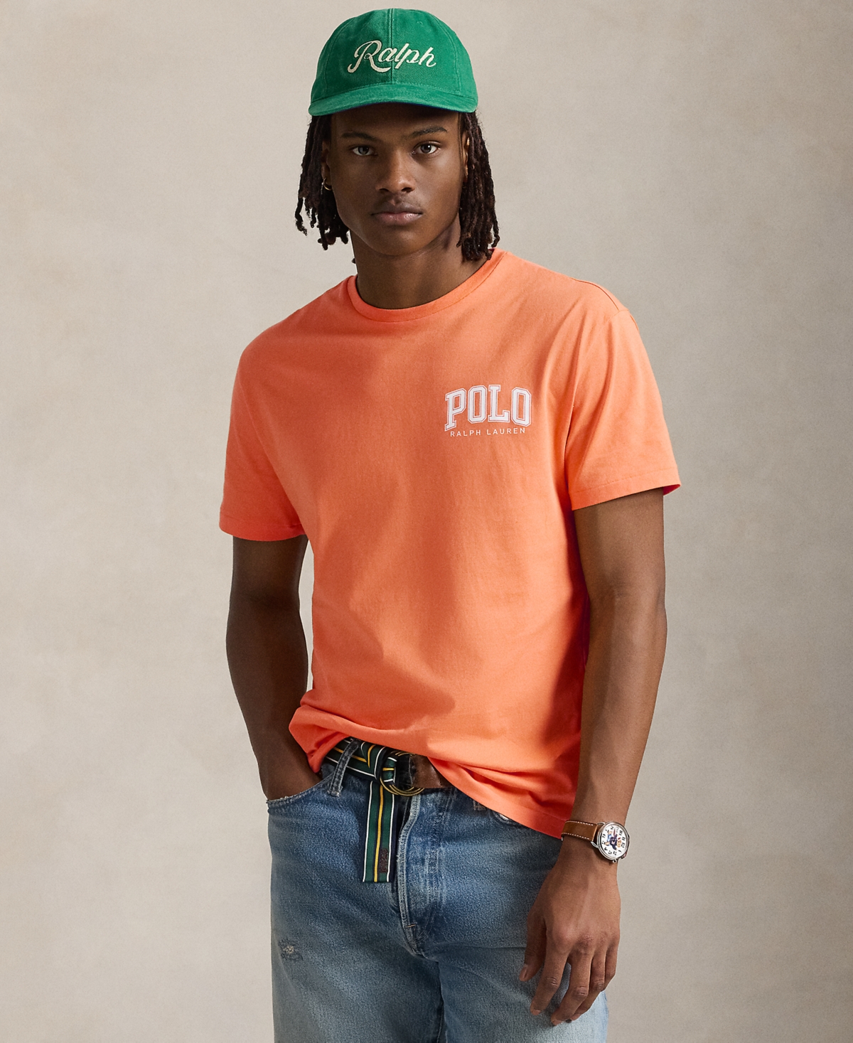 Polo Ralph Lauren Men's Classic-fit Logo Jersey T-shirt In Classic Peach