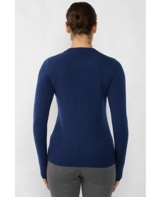 Women's 100% Pure Cashmere Long Sleeve Crew Neck Pullover Sweater