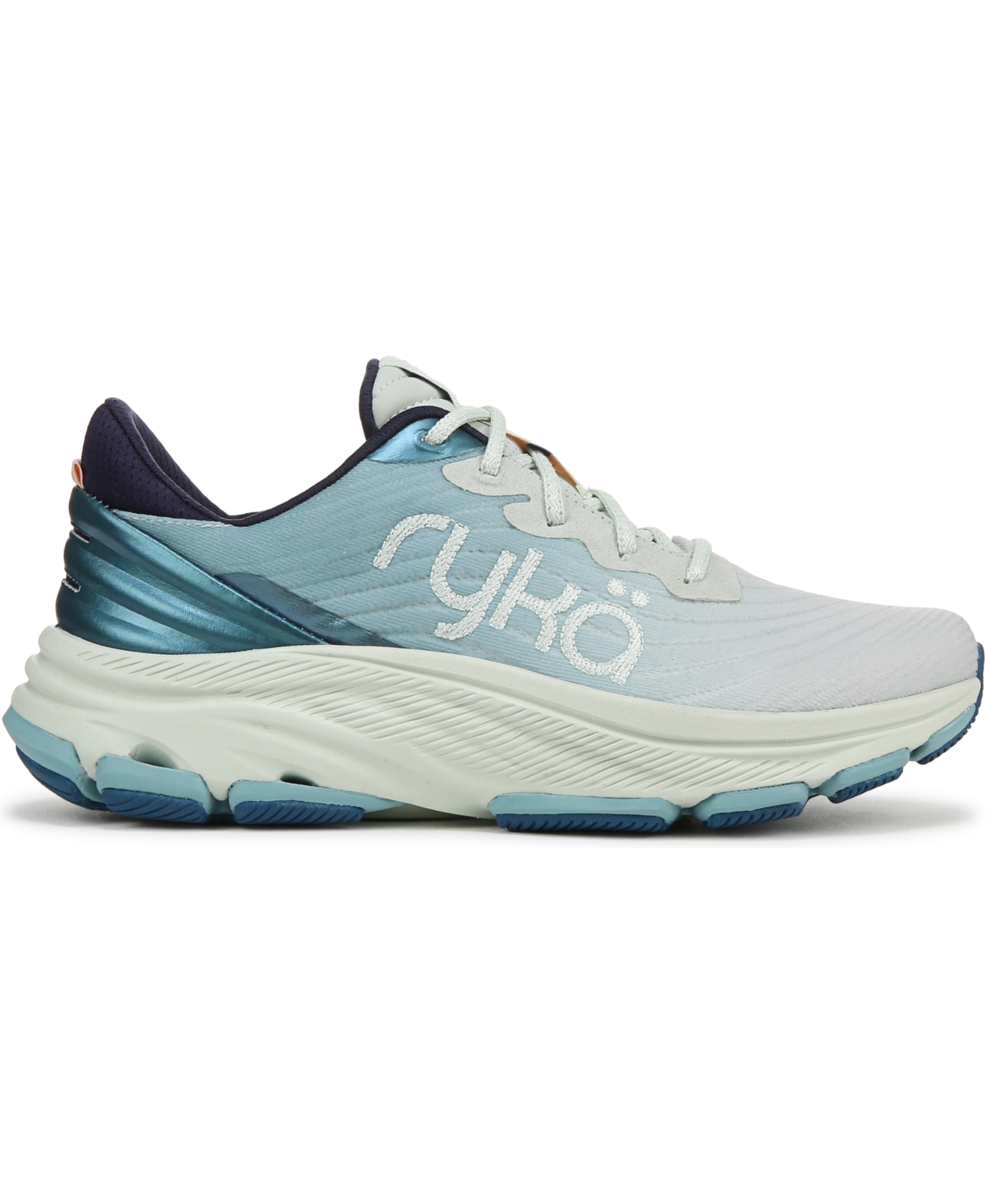 Ryka Premium Women's Devotion X Max Plus Lace Up Walking Sneakers In Icicle Green Mesh Fabric