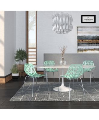 Modern Asbury Dining Chair w/ Chromed Legs, Set of 4