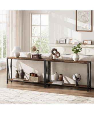 Console Table,2-Tier Entryway Table Featuring Ample Storage, Narrow Sofa Table with a V Design, Measuring 43" – Ideal for Your Entryway, Living Room, Hallway, Foyer, Corridor, or Office