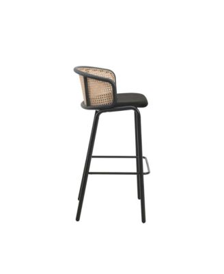 Seat and Black Powder Coated Steel Frame, Set of 2