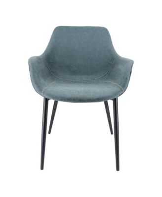 Markley Modern Leather Dining Arm Chair With Metal Legs