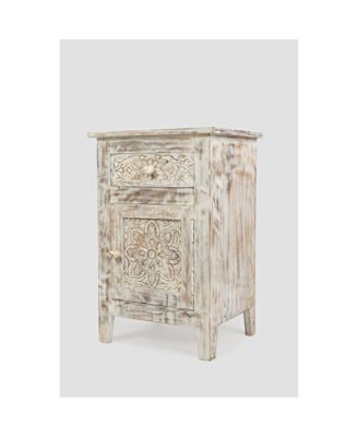 Global Archive Hand Carved Mango Wood Accent Table
