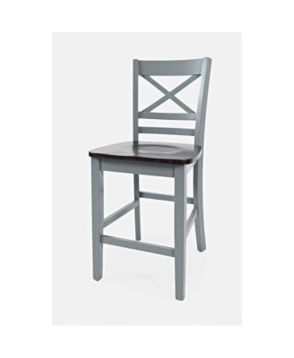 Asbury Park Solid Acacia Farmhouse X Back Stool (Set of 2)